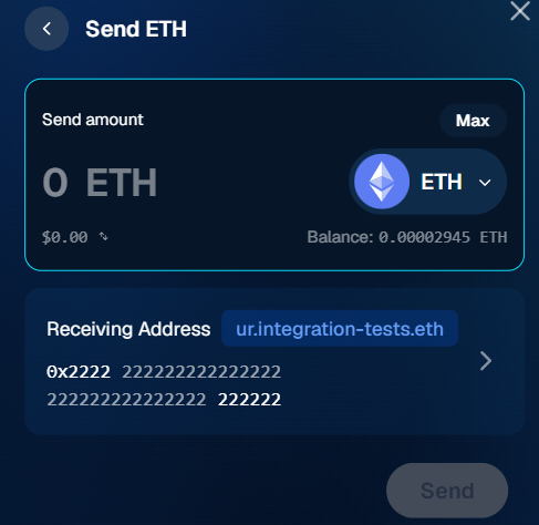 Gemini Wallet correctly resolves the name for ENSv2