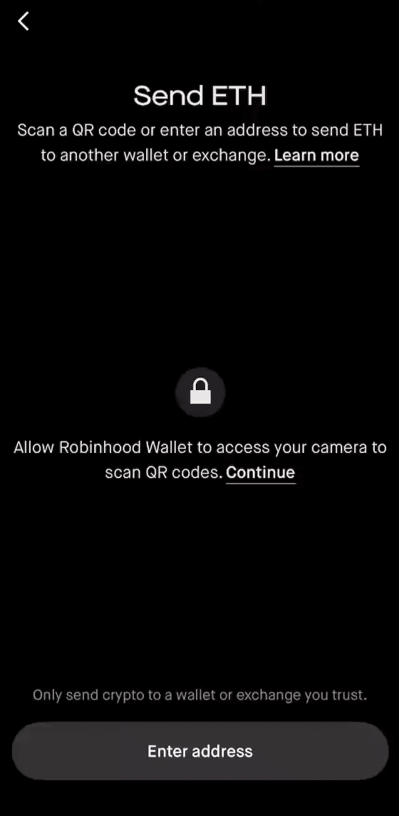 Robinhood Wallet doesn't allow ENS name as recipient in the send flow