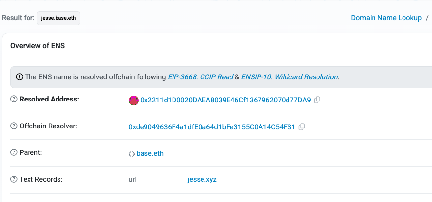 Etherscan correctly implements CCIP-Read for .eth subnames