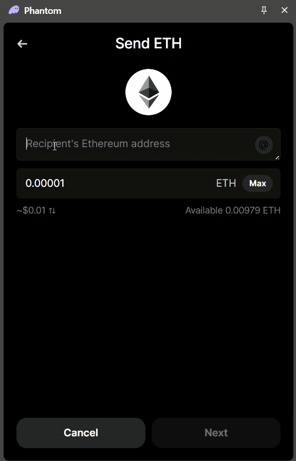 Phantom fails to resolve the address for jesse.base.eth