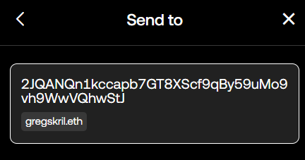 OKX Wallet correctly resolves the address for gregskril.eth on Solana