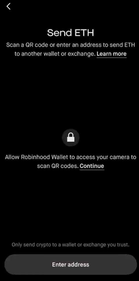 Robinhood Wallet doesn't allow ENS name as recipient in the send flow